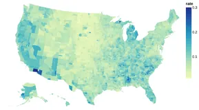 Thumbnail of the Altair example “Choropleth Map”