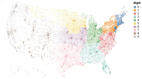 Thumbnail of the Vega-Lite example “One Dot per Zipcode in the U.S.”