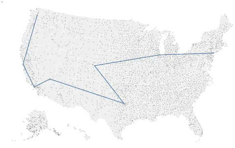 Thumbnail of the Vega-Lite example “Line between Airports in the U.S.”
