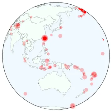 Thumbnail of the Vega example “Earthquakes”