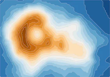 Thumbnail of the Vega example “Volcano Contours”